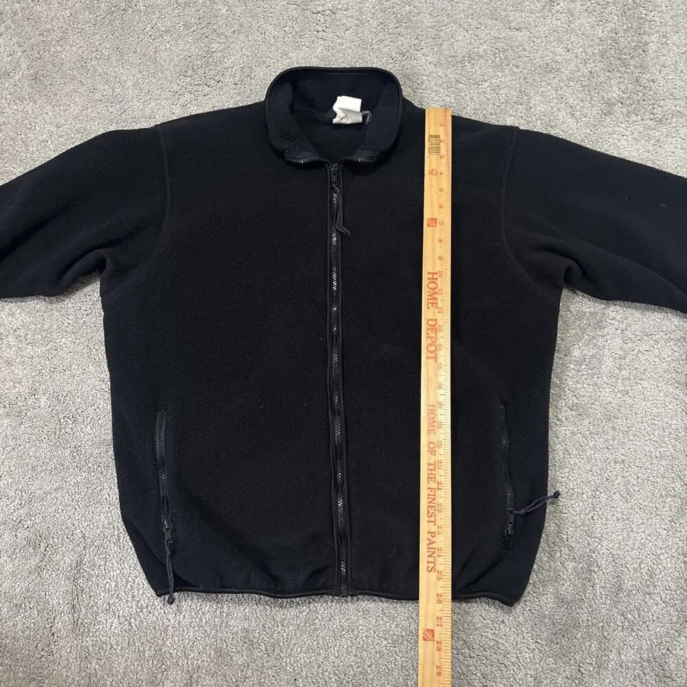 Vintage REI Jacket Mens Large Black Fleece FUll ZIp Pockets Outdoor Casual